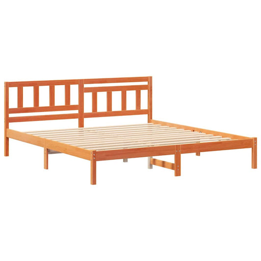 vidaXL Σκελετός Κρεβατιού Καφέ κεριού 140 x 200 cm Μασίφ ξύλο πεύκου
