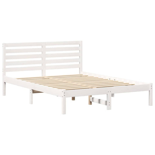 vidaXL Σκελετός Κρεβατιού Λευκό 120 x 200 cm Μασίφ ξύλο πεύκου