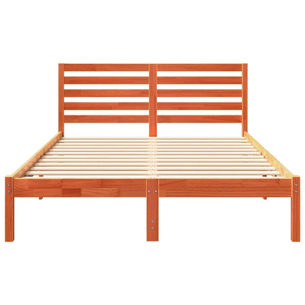 vidaXL Σκελετός Κρεβατιού Καφέ κεριού 120 x 200 cm Μασίφ ξύλο πεύκου