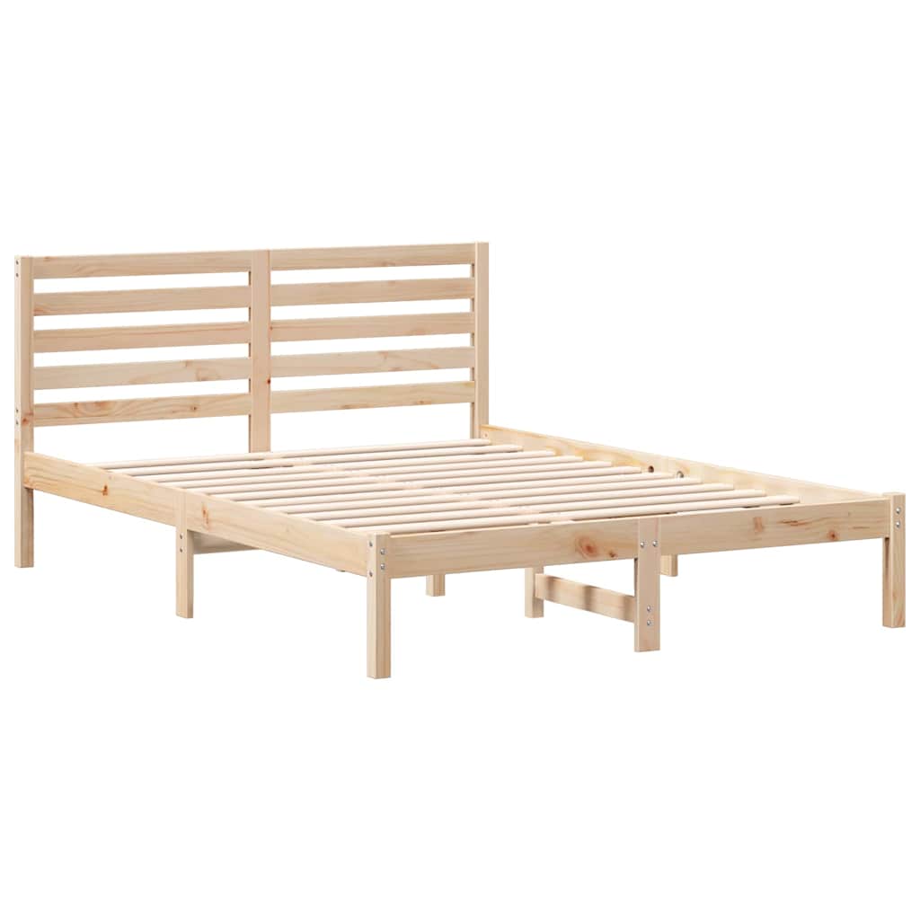 vidaXL Σκελετός Κρεβατιού Καφέ 120 x 190 cm Μασίφ ξύλο πεύκου