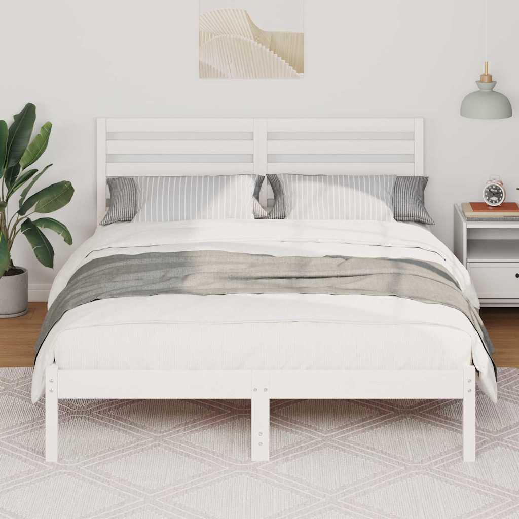 vidaXL Σκελετός Κρεβατιού Λευκό 120 x 190 cm Μασίφ ξύλο πεύκου