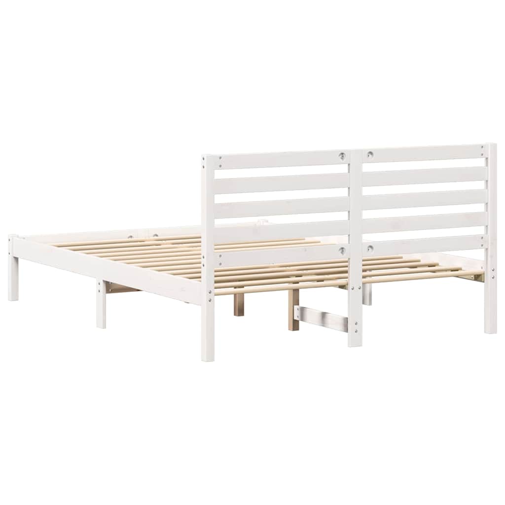 vidaXL Σκελετός Κρεβατιού Λευκό 120 x 190 cm Μασίφ ξύλο πεύκου