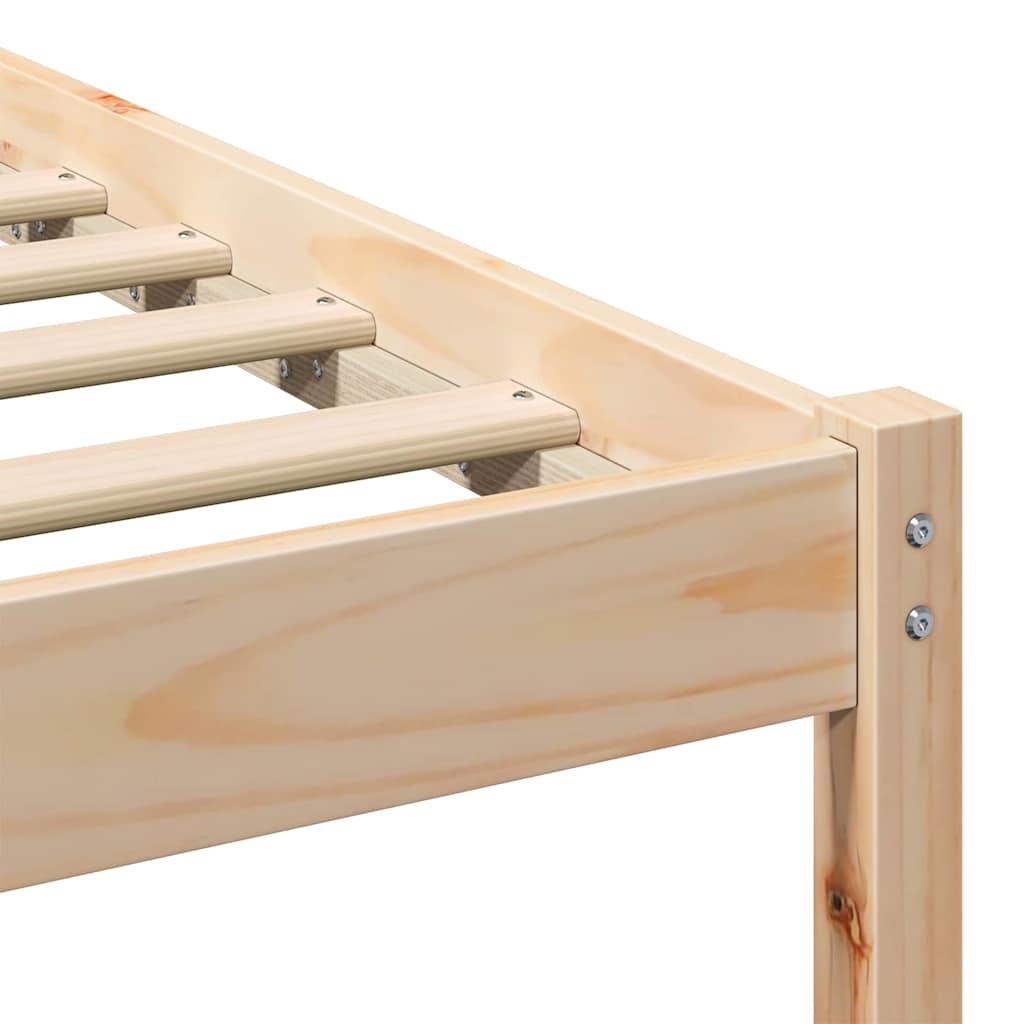 vidaXL Σκελετός Κρεβατιού Καφέ 135 x 190 cm Μασίφ ξύλο πεύκου