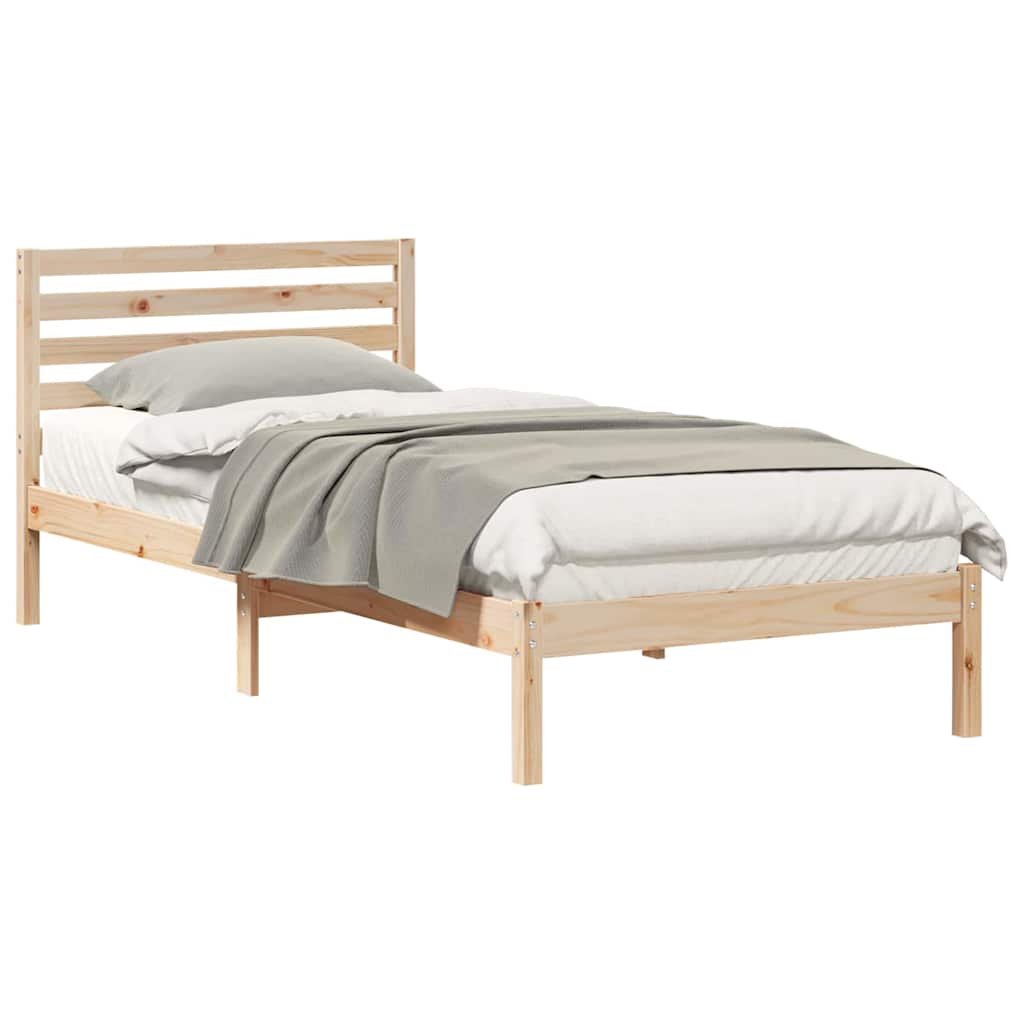 vidaXL Σκελετός Κρεβατιού Καφέ 100 x 210 cm Μασίφ ξύλο πεύκου