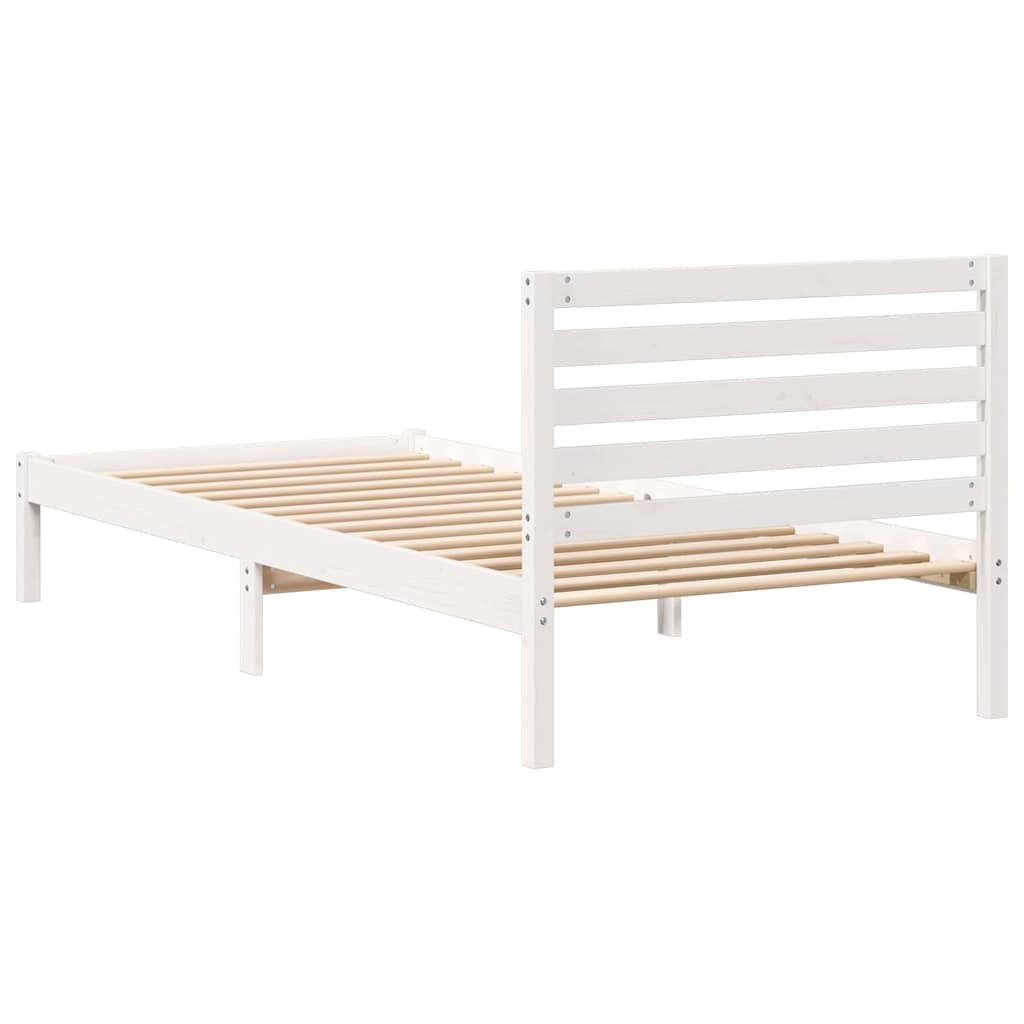 vidaXL Σκελετός Κρεβατιού Λευκό 100 x 210 cm Μασίφ ξύλο πεύκου