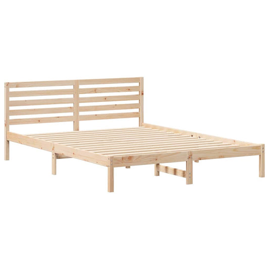 vidaXL Σκελετός Κρεβατιού Καφέ 160 x 210 cm Μασίφ ξύλο πεύκου