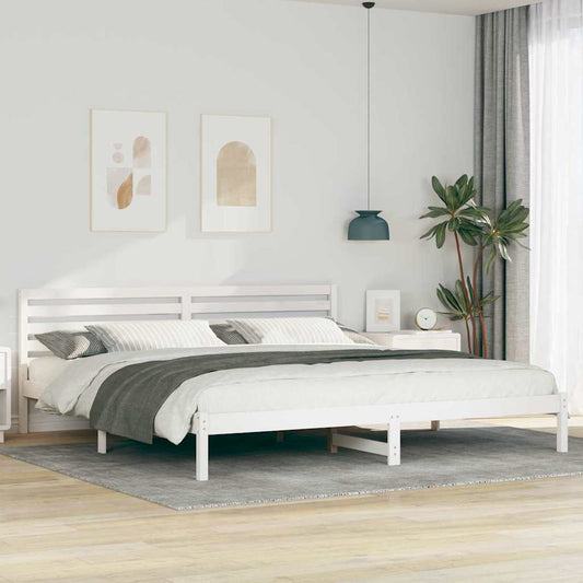 vidaXL Σκελετός Κρεβατιού Λευκό 180 x 210 cm Μασίφ ξύλο πεύκου