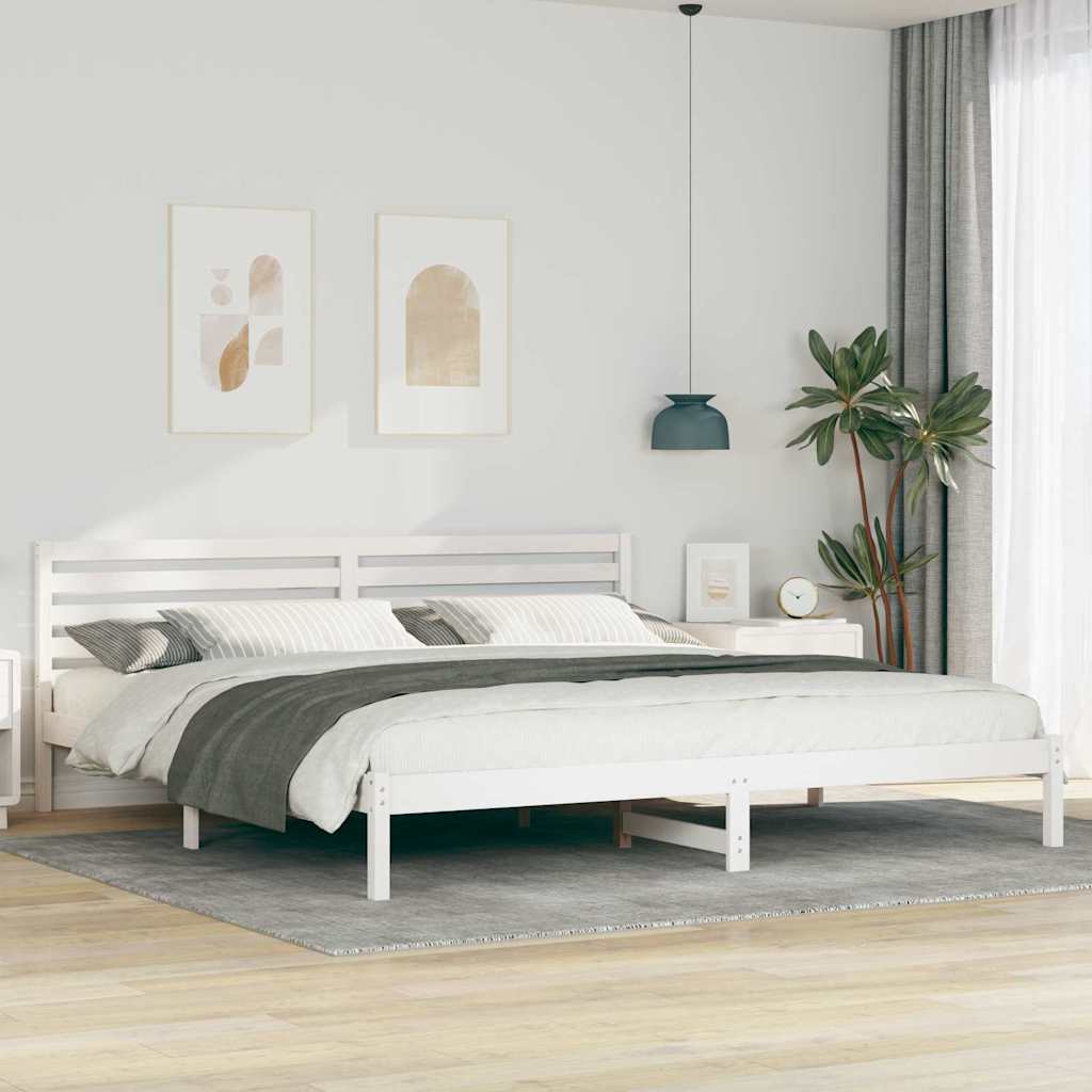vidaXL Σκελετός Κρεβατιού Λευκό 180 x 210 cm Μασίφ ξύλο πεύκου