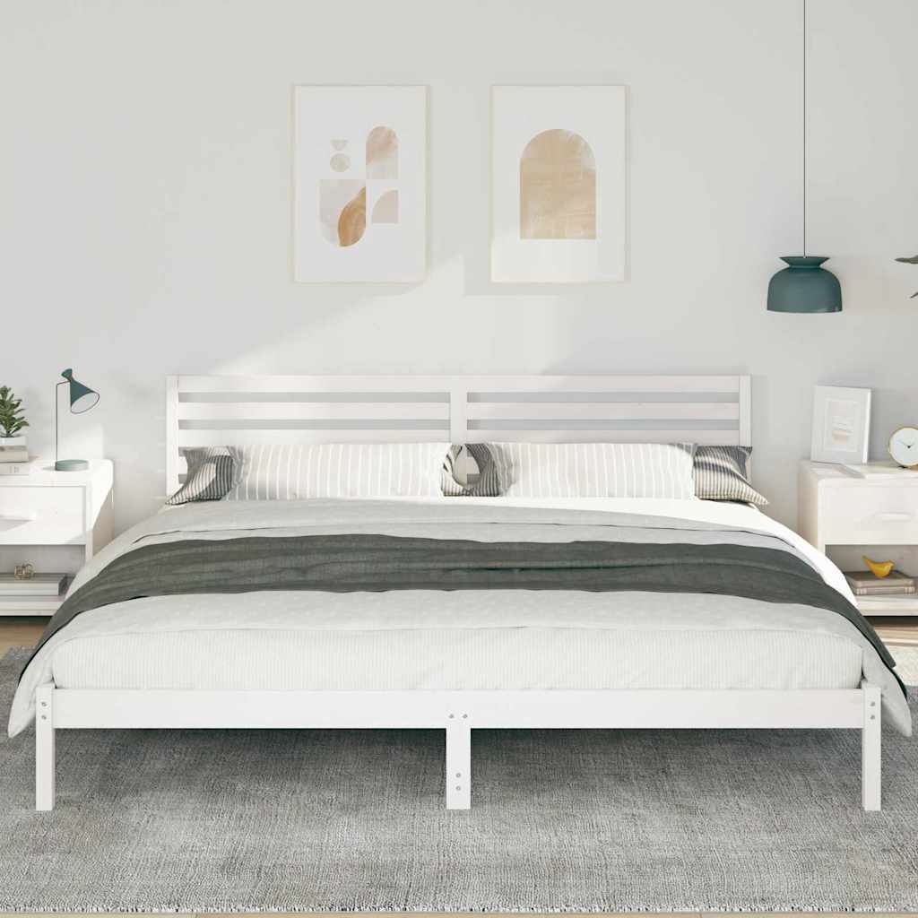 vidaXL Σκελετός Κρεβατιού Λευκό 180 x 210 cm Μασίφ ξύλο πεύκου