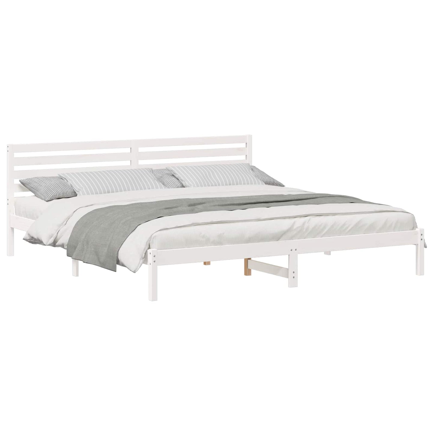 vidaXL Σκελετός Κρεβατιού Λευκό 180 x 210 cm Μασίφ ξύλο πεύκου