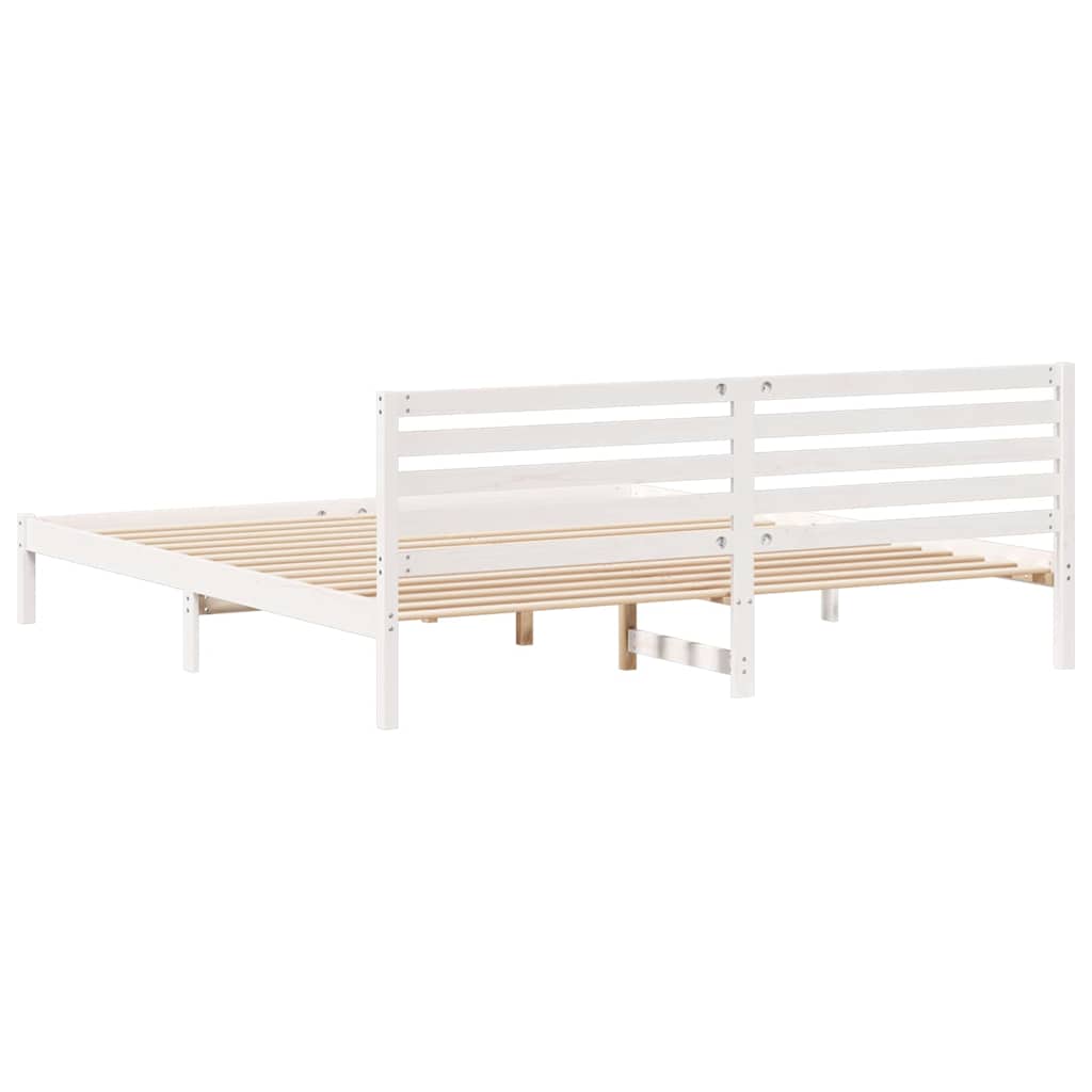 vidaXL Σκελετός Κρεβατιού Λευκό 180 x 210 cm Μασίφ ξύλο πεύκου