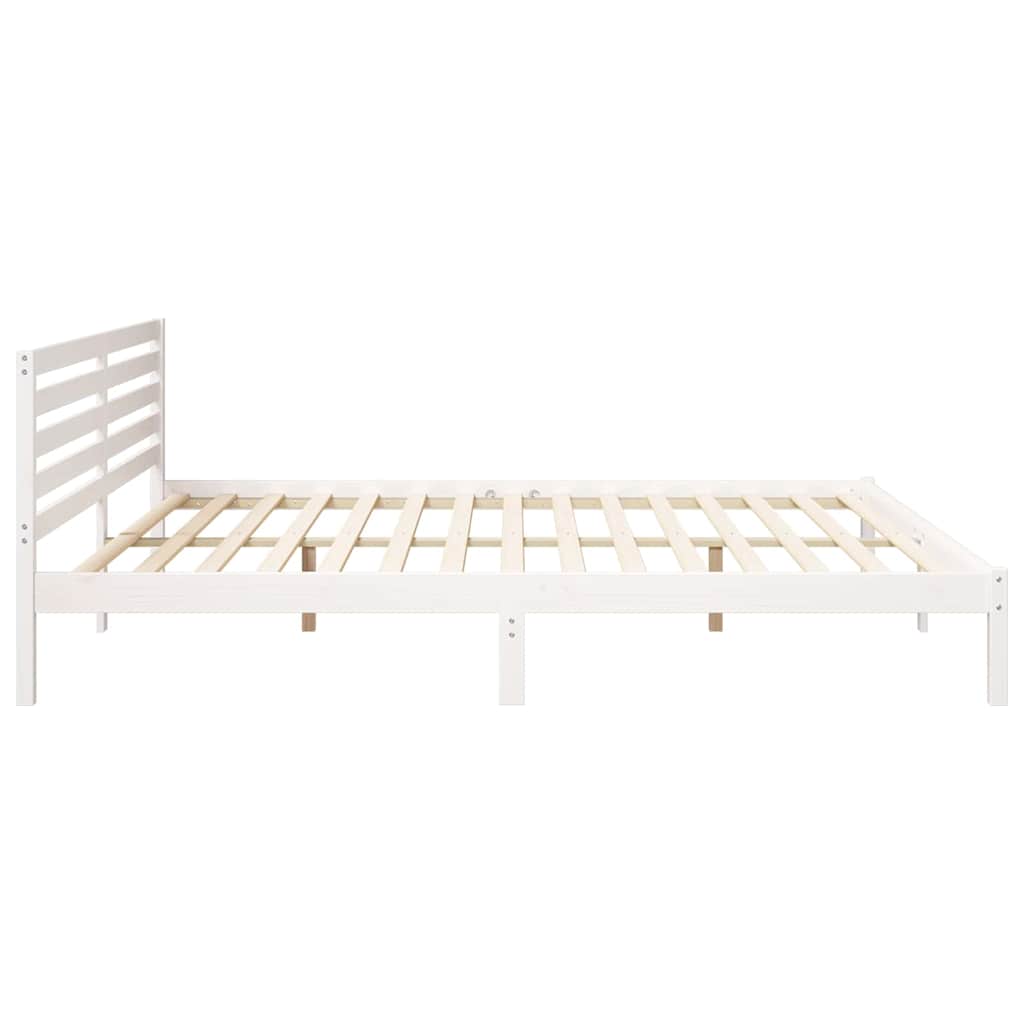 vidaXL Σκελετός Κρεβατιού Λευκό 180 x 210 cm Μασίφ ξύλο πεύκου