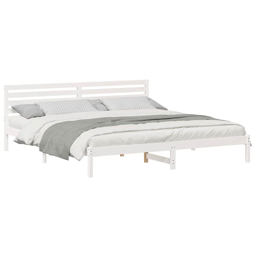 vidaXL Σκελετός Κρεβατιού Λευκό 200 x 210 cm Μασίφ ξύλο πεύκου