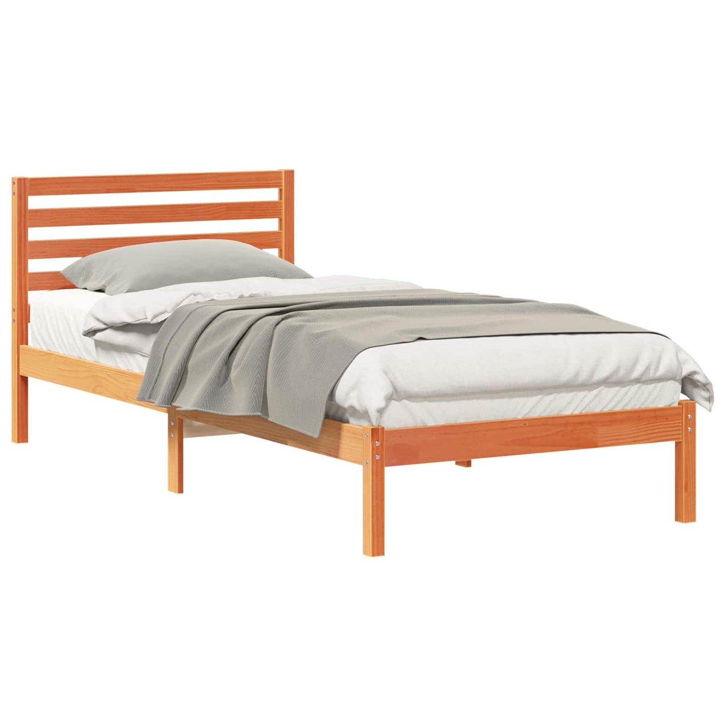 vidaXL Σκελετός Κρεβατιού Κερωτό καφέ 80 x 220 cm Στερεά ξυλεία πεύκου
