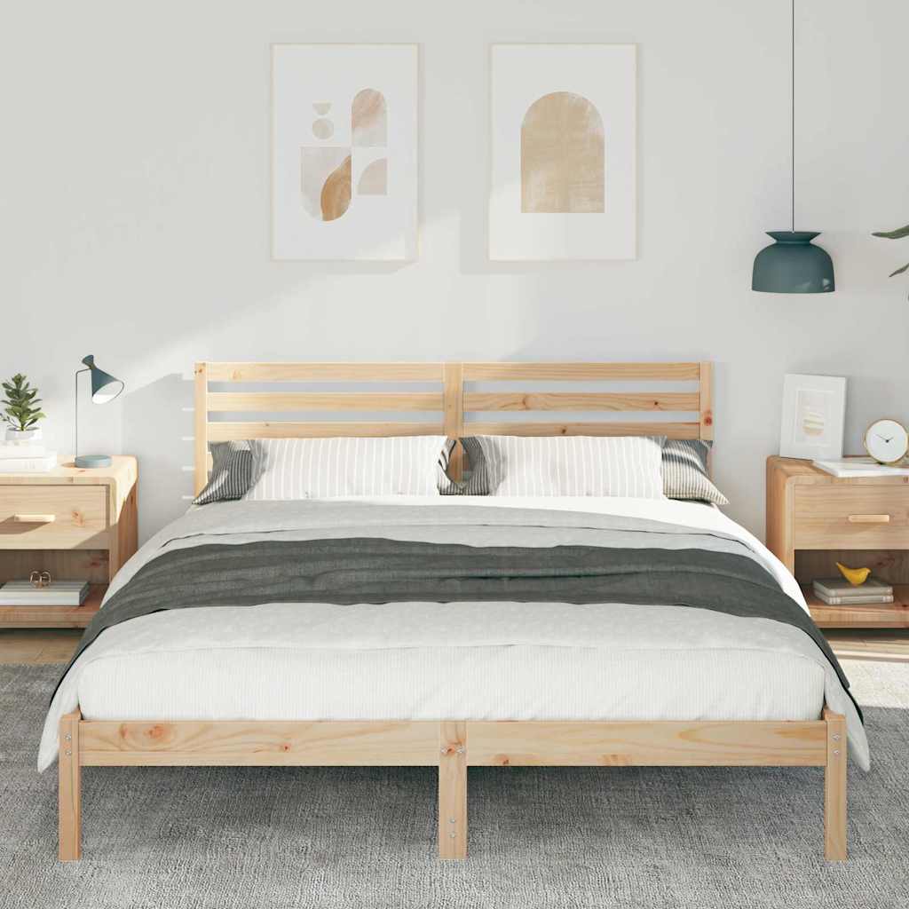 vidaXL Σκελετός Κρεβατιού Καφέ 160 x 220 cm Μασίφ ξύλο πεύκου