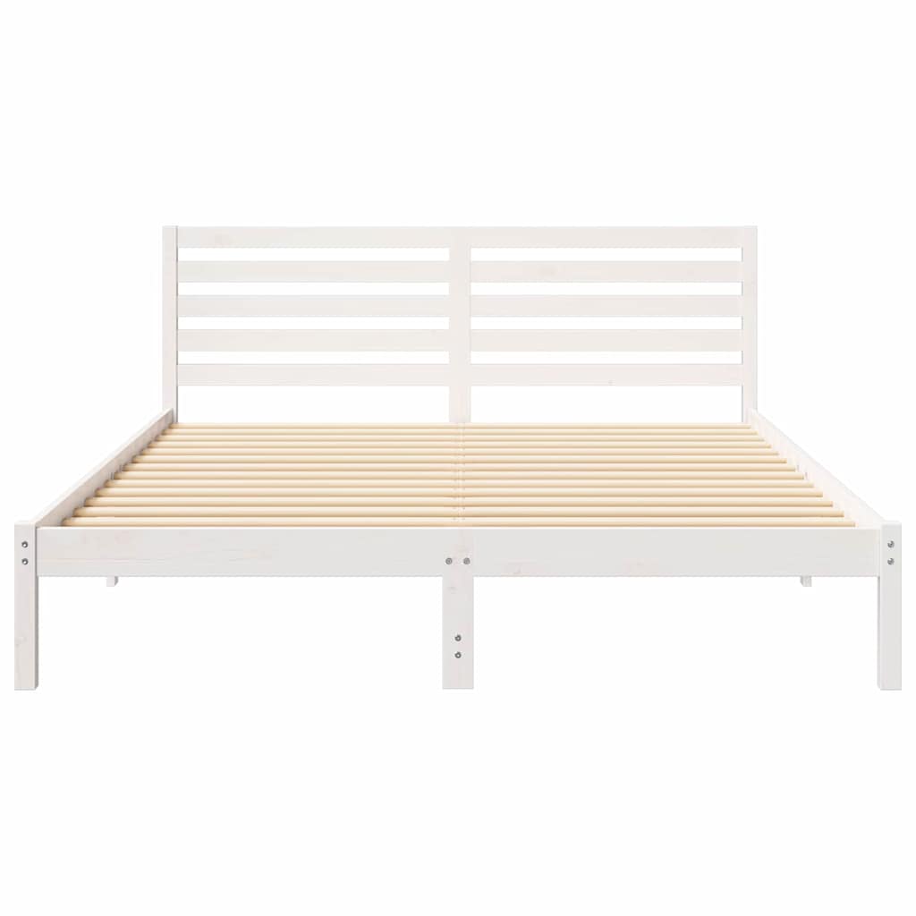 vidaXL Σκελετός Κρεβατιού Λευκό 160 x 220 cm Μασίφ ξύλο πεύκου