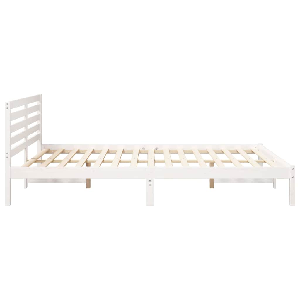 vidaXL Σκελετός Κρεβατιού Λευκό 160 x 220 cm Μασίφ ξύλο πεύκου