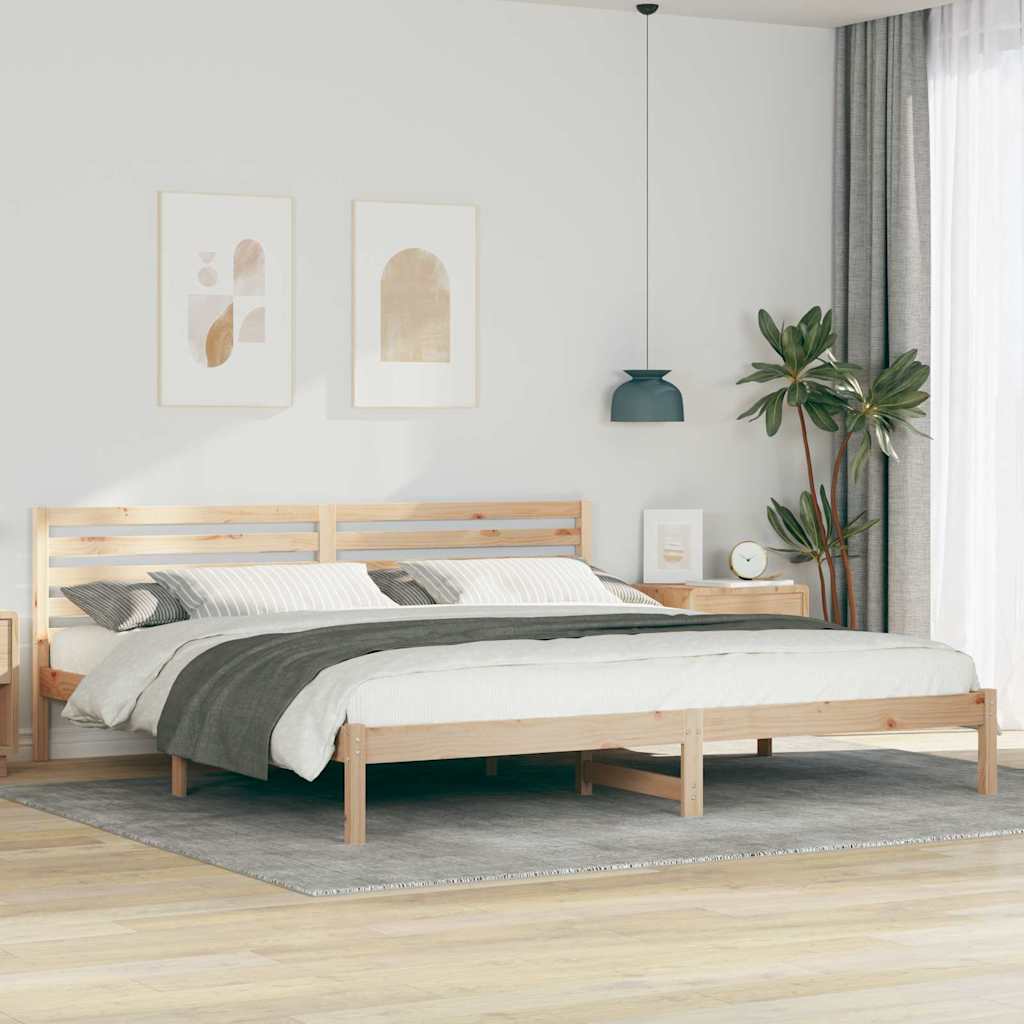 vidaXL Σκελετός Κρεβατιού Καφέ 180 x 220 εκ. Μασίφ ξύλο πεύκου
