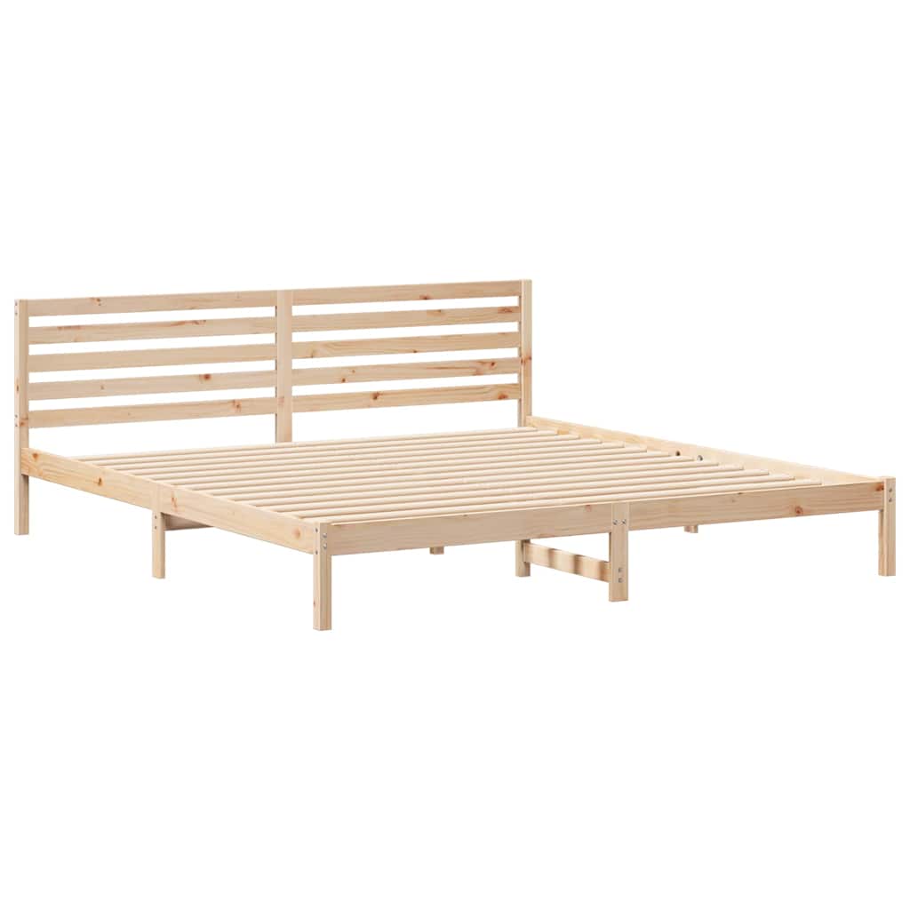 vidaXL Σκελετός Κρεβατιού Καφέ 180 x 220 εκ. Μασίφ ξύλο πεύκου