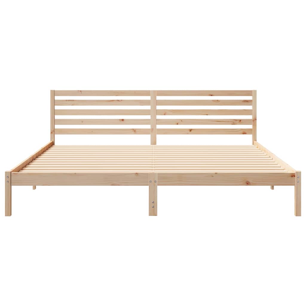 vidaXL Σκελετός Κρεβατιού Καφέ 180 x 220 εκ. Μασίφ ξύλο πεύκου