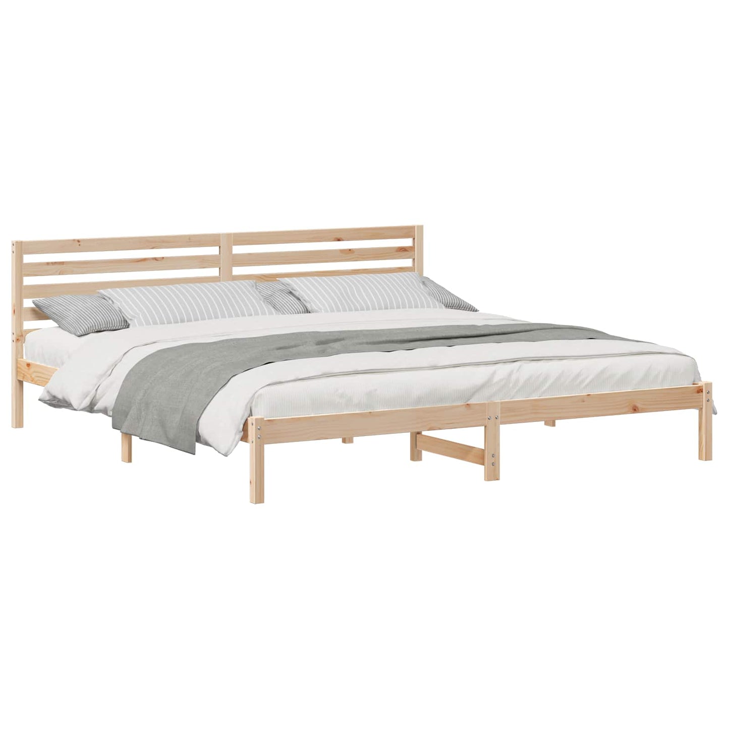 vidaXL Σκελετός Κρεβατιού Καφέ 200 x 220 cm Μασίφ ξύλο πεύκου