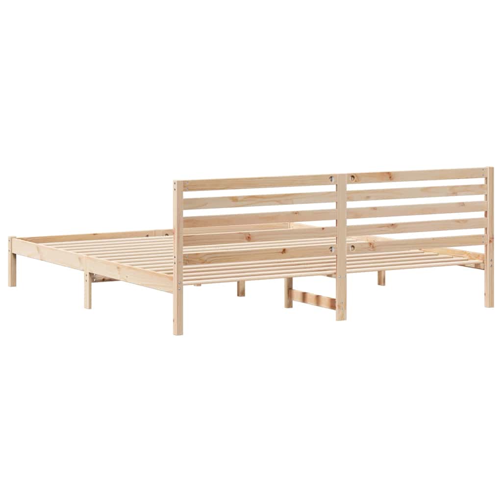 vidaXL Σκελετός Κρεβατιού Καφέ 200 x 220 cm Μασίφ ξύλο πεύκου
