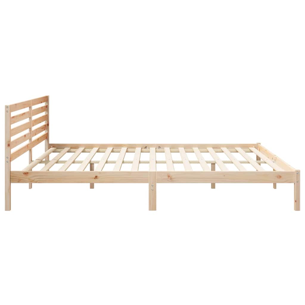 vidaXL Σκελετός Κρεβατιού Καφέ 200 x 220 cm Μασίφ ξύλο πεύκου