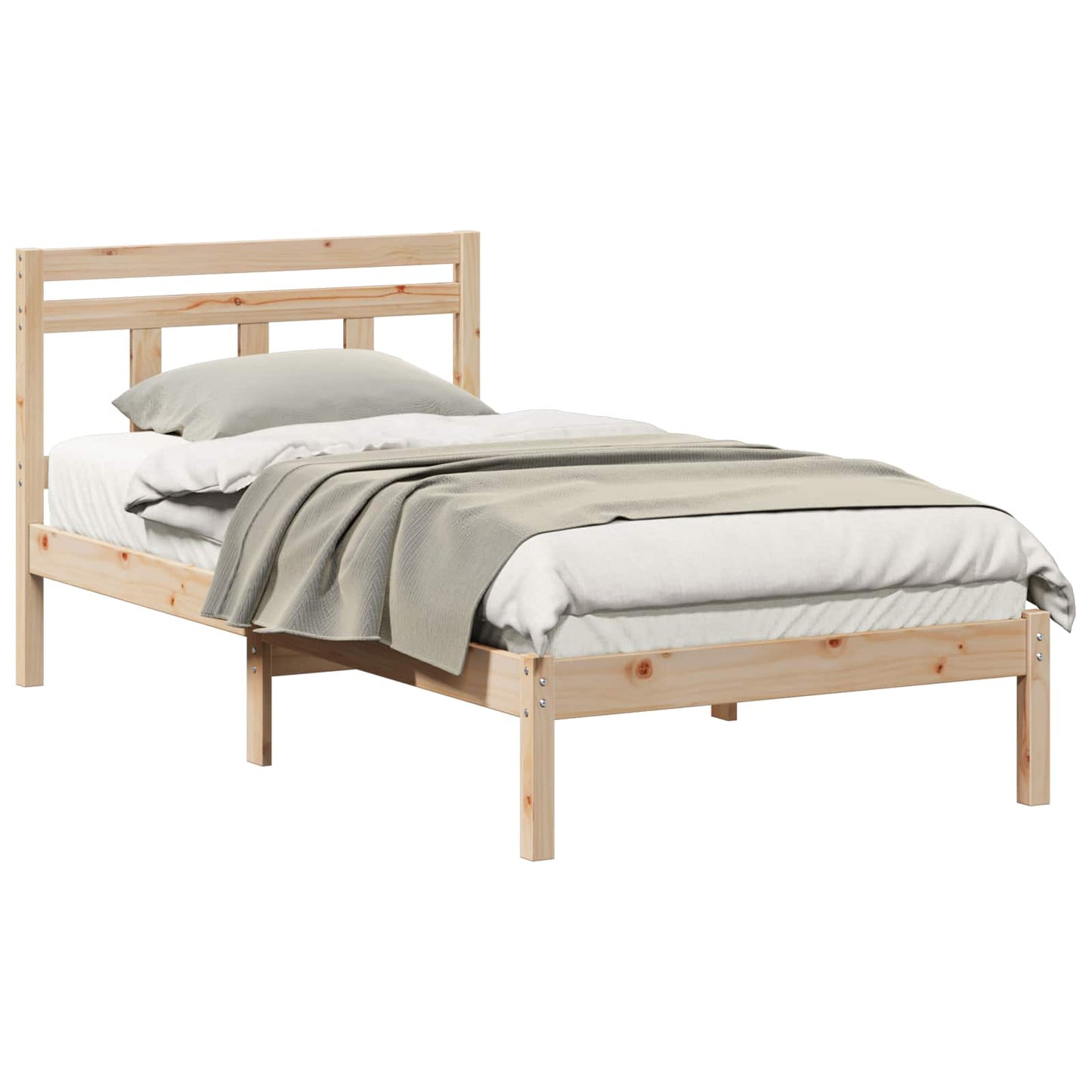 vidaXL Σκελετός Κρεβατιού Καφέ 75 x 190 cm Στερεά ξυλεία πεύκου