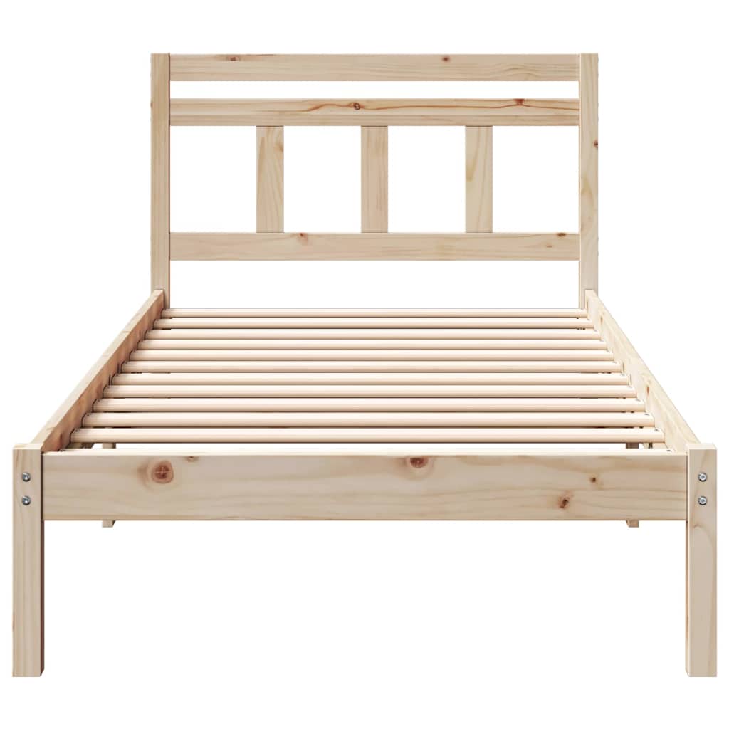vidaXL Σκελετός Κρεβατιού Καφέ 75 x 190 cm Στερεά ξυλεία πεύκου