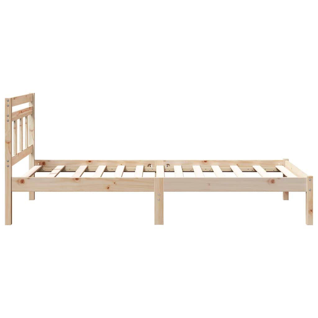vidaXL Σκελετός Κρεβατιού Καφέ 75 x 190 cm Στερεά ξυλεία πεύκου