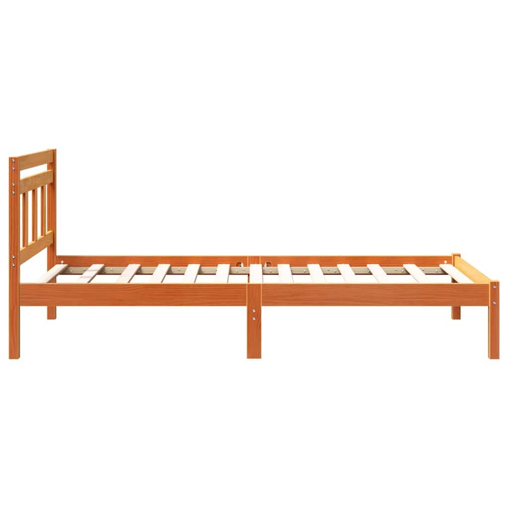 vidaXL Σκελετός Κρεβατιού Καφέ 75 x 190 cm Στερεά ξυλεία πεύκου