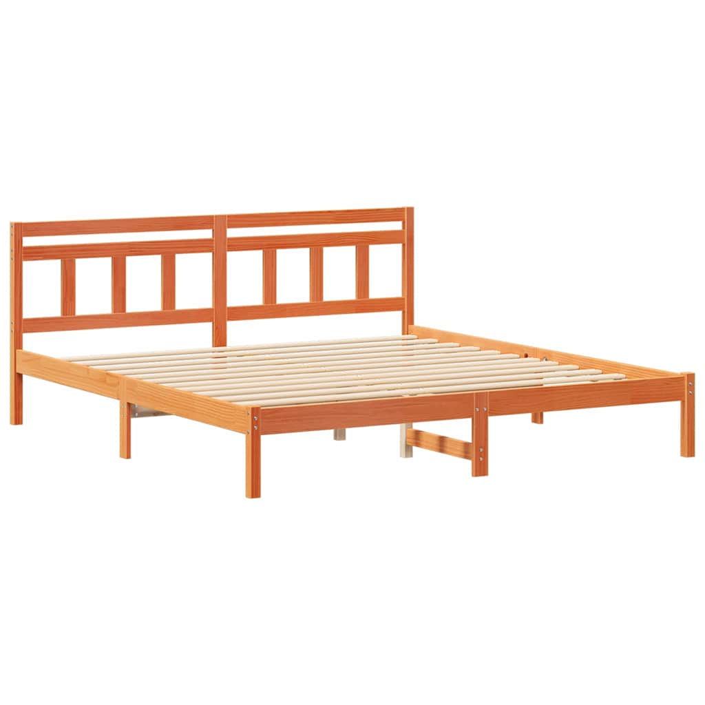 vidaXL Σκελετός Κρεβατιού Καφέ 200 x 200 cm Στερεά ξυλεία πεύκου