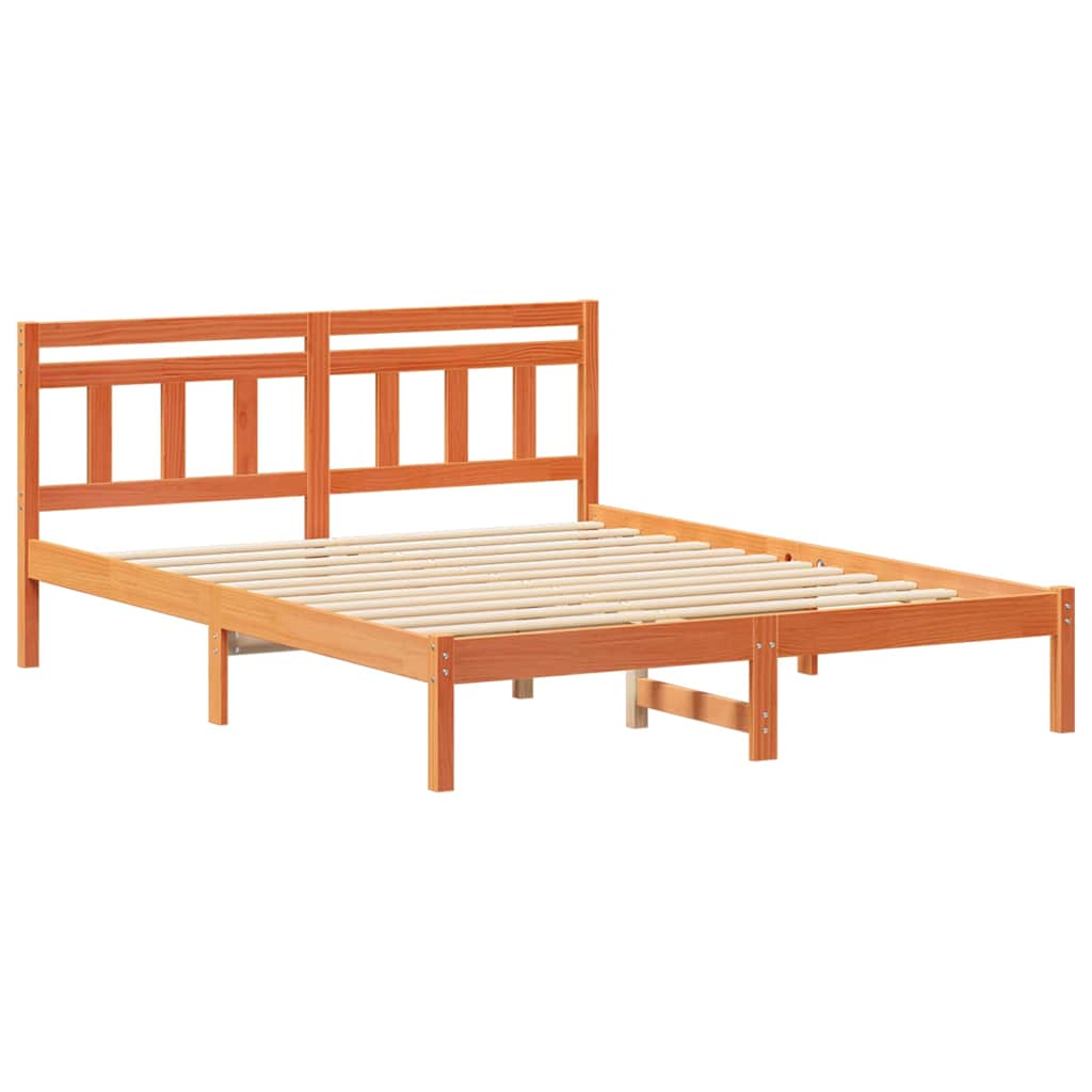 vidaXL Σκελετός Κρεβατιού Καφέ 150 x 200 cm Στερεά ξυλεία πεύκου