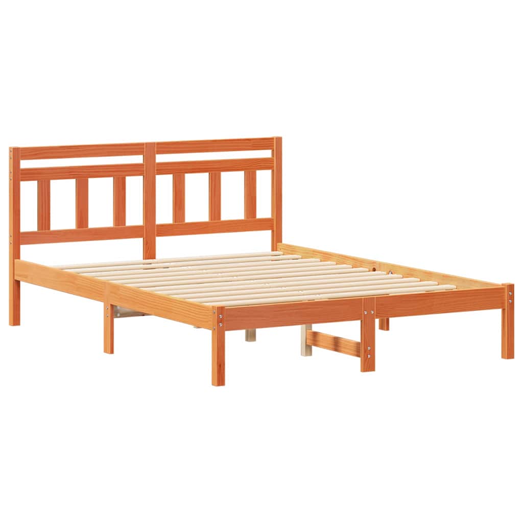 vidaXL Σκελετός Κρεβατιού Καφέ 120 x 200 cm Στερεά ξυλεία πεύκου
