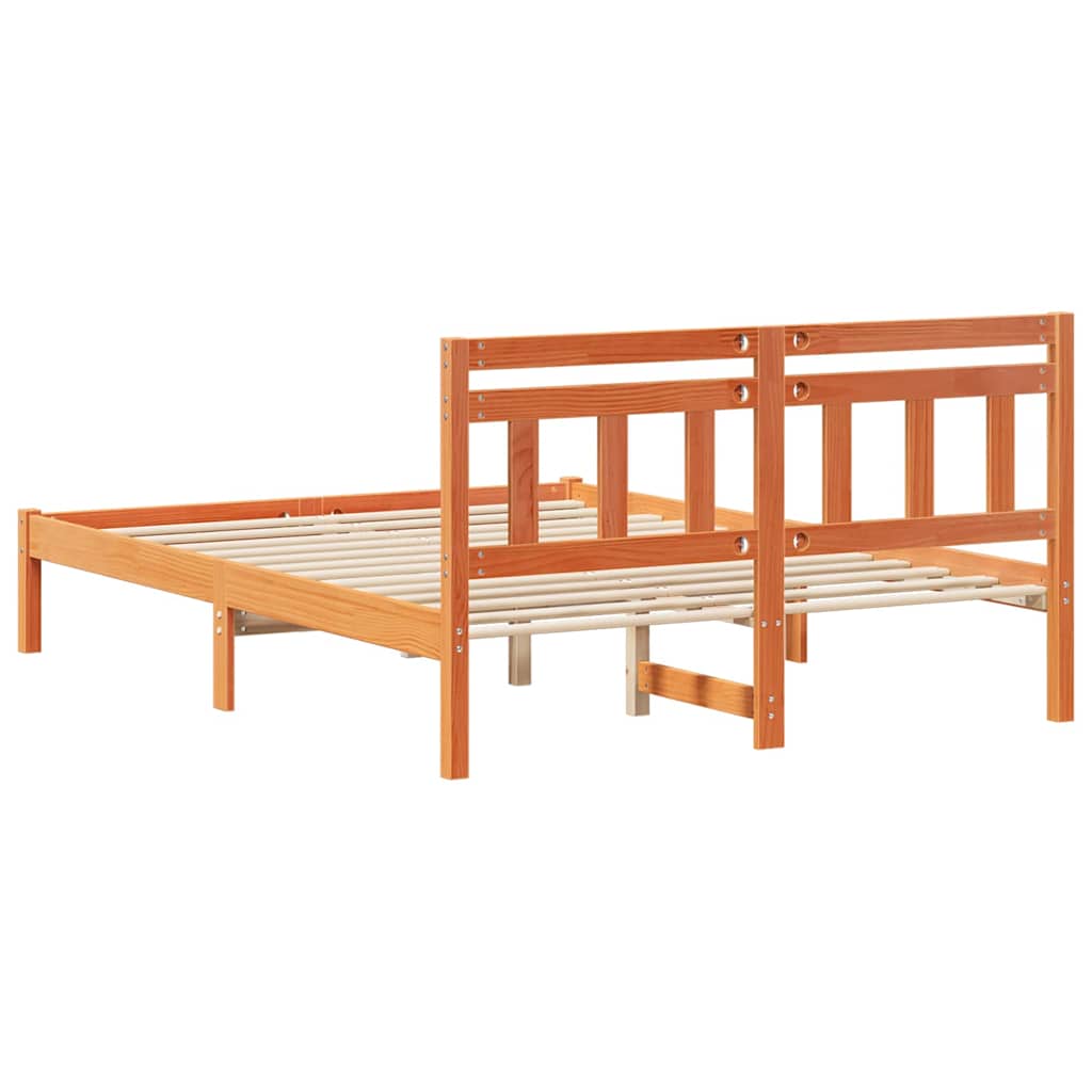 vidaXL Σκελετός Κρεβατιού Καφέ 120 x 200 cm Στερεά ξυλεία πεύκου