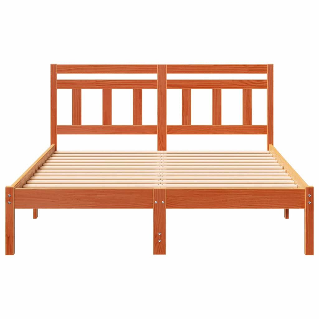 vidaXL Σκελετός Κρεβατιού Καφέ 120 x 200 cm Στερεά ξυλεία πεύκου