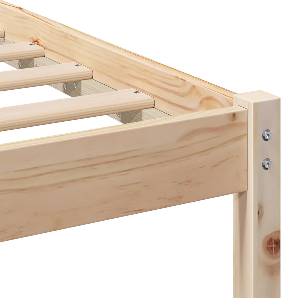 vidaXL Σκελετός Κρεβατιού Καφέ 140 x 190 cm Στερεά ξυλεία πεύκου