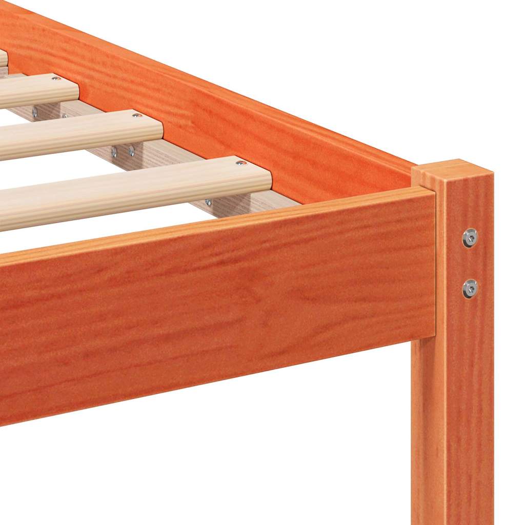 vidaXL Σκελετός Κρεβατιού Καφέ 140 x 190 cm Στερεά ξυλεία πεύκου