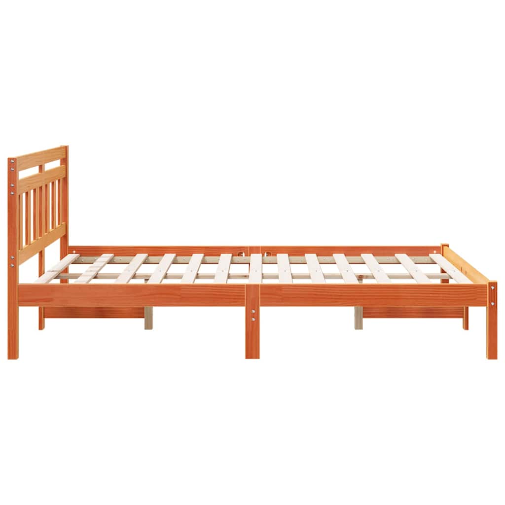 vidaXL Σκελετός Κρεβατιού Καφέ 140 x 190 cm Στερεά ξυλεία πεύκου