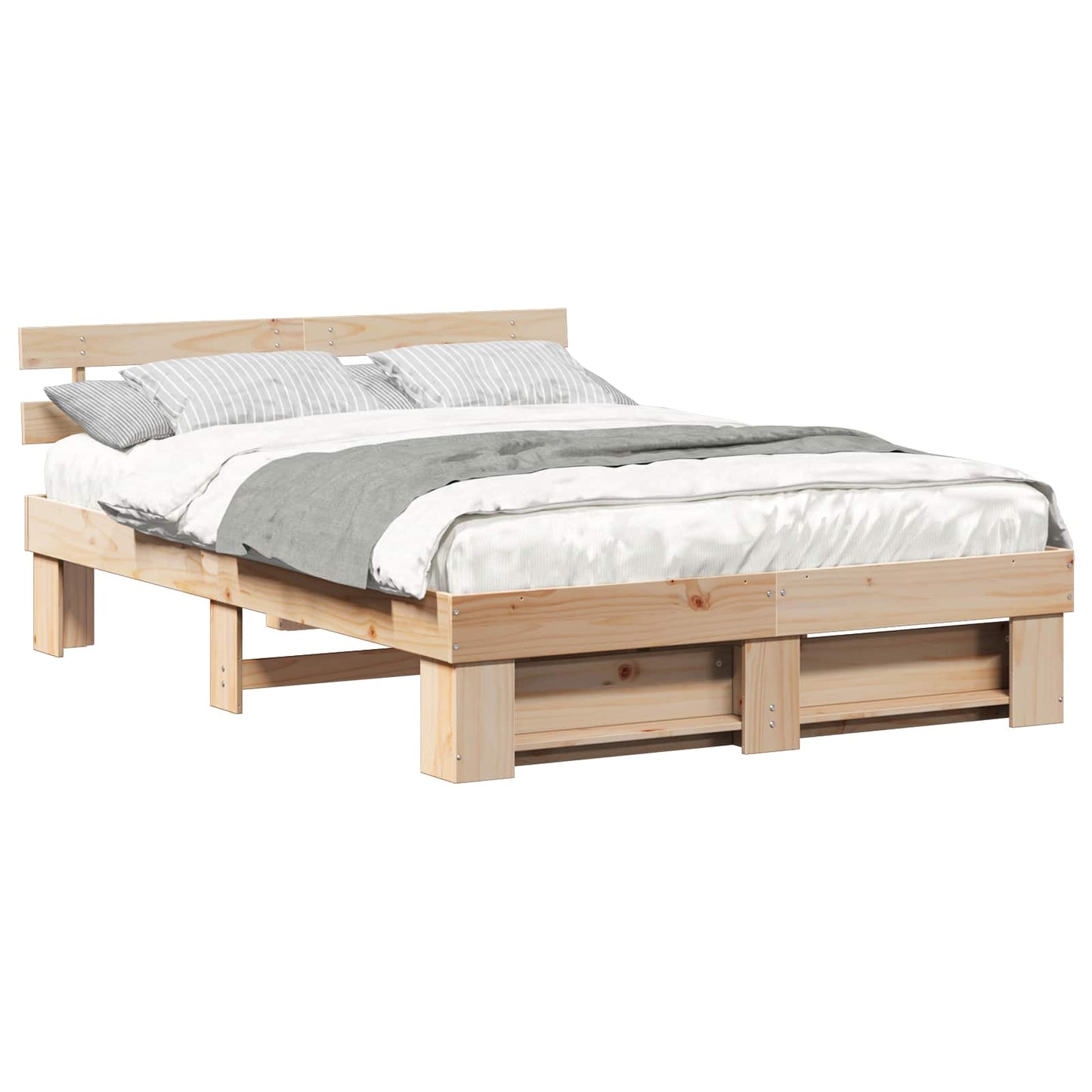 vidaXL Σκελετός Κρεβατιού Καφέ 160 x 200 cm Μασίφ ξύλο πεύκου