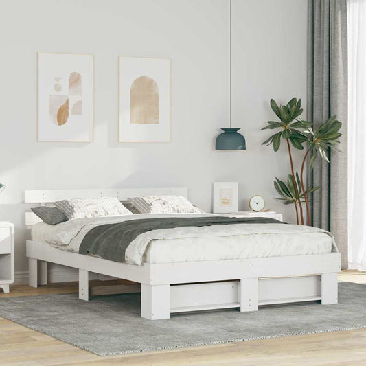 vidaXL Σκελετός Κρεβατιού Λευκό 160 x 200 cm Μασίφ ξύλο πεύκου