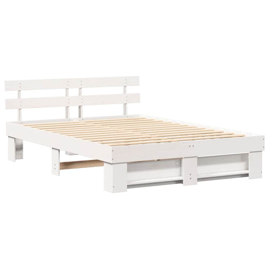 vidaXL Σκελετός Κρεβατιού Λευκό 160 x 200 cm Μασίφ ξύλο πεύκου
