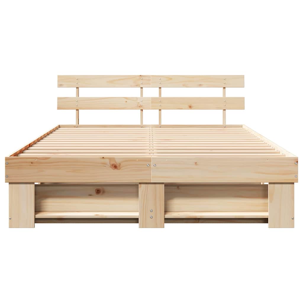 vidaXL Σκελετός Κρεβατιού Καφέ 140 x 200 cm Μασίφ ξύλο πεύκου