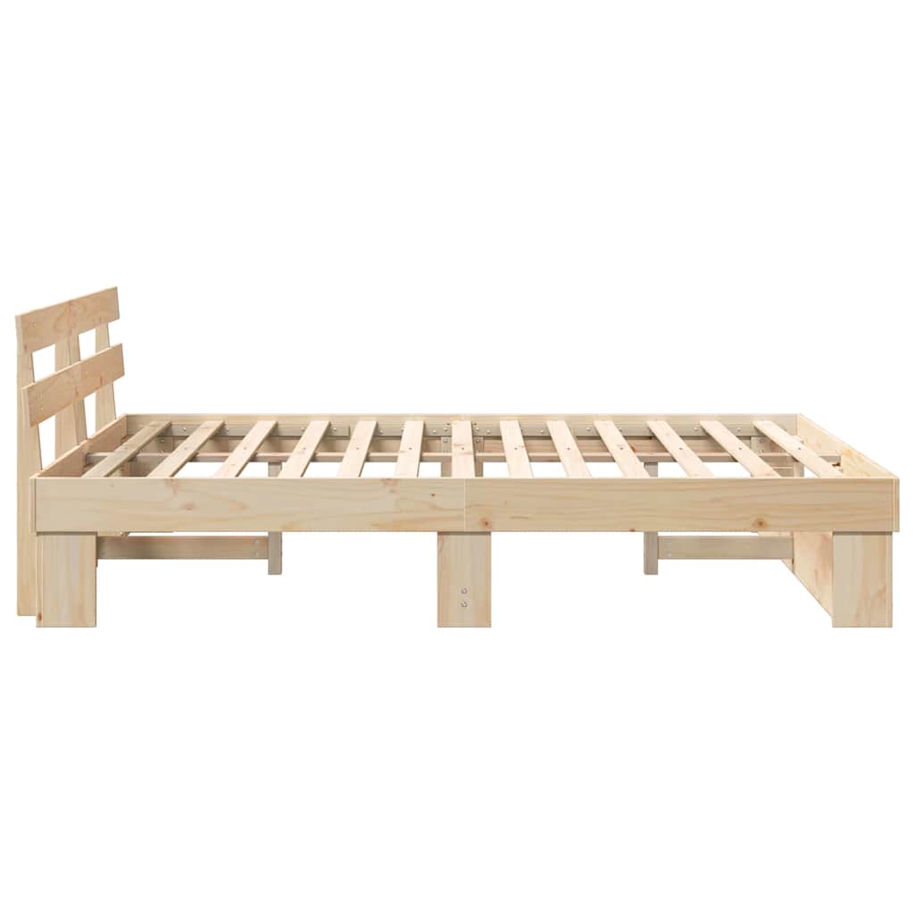 vidaXL Σκελετός Κρεβατιού Καφέ 140 x 200 cm Μασίφ ξύλο πεύκου