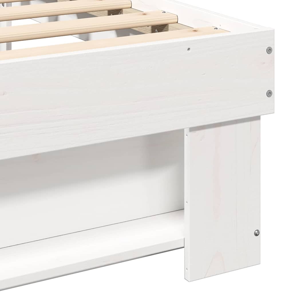 vidaXL Σκελετός Κρεβατιού Λευκό 135 x 190 cm Μασίφ ξύλο πεύκου