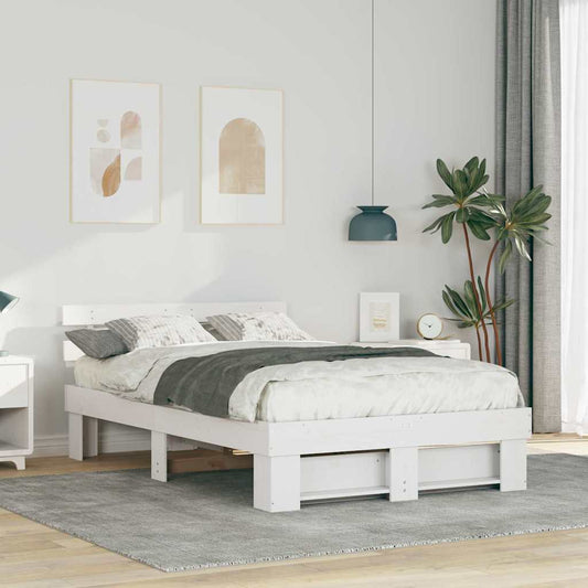 vidaXL Σκελετός Κρεβατιού Λευκό 120 x 190 cm Μασίφ ξύλο πεύκου