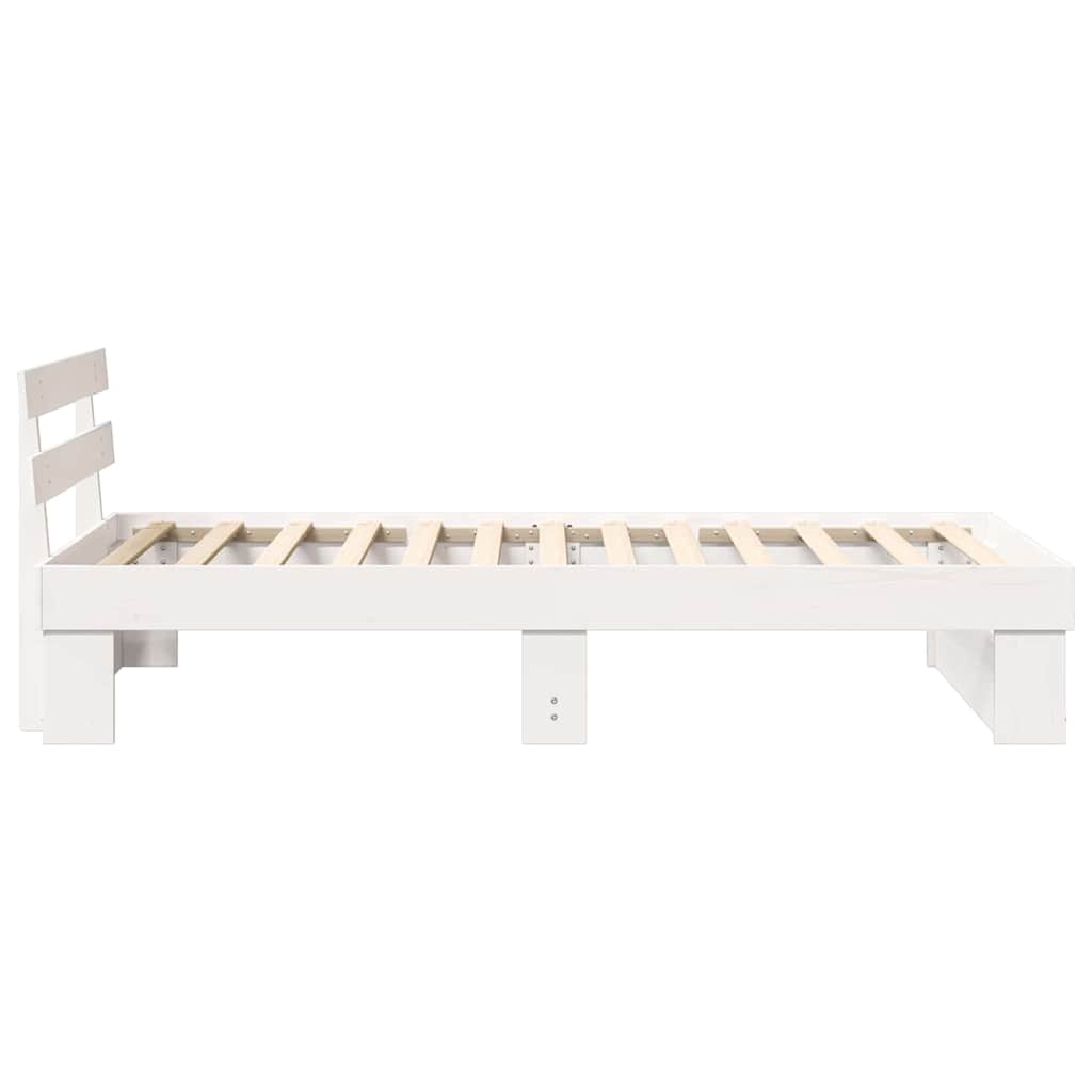 vidaXL Σκελετός Κρεβατιού Λευκό 90 x 190 cm Μασίφ ξύλο πεύκου