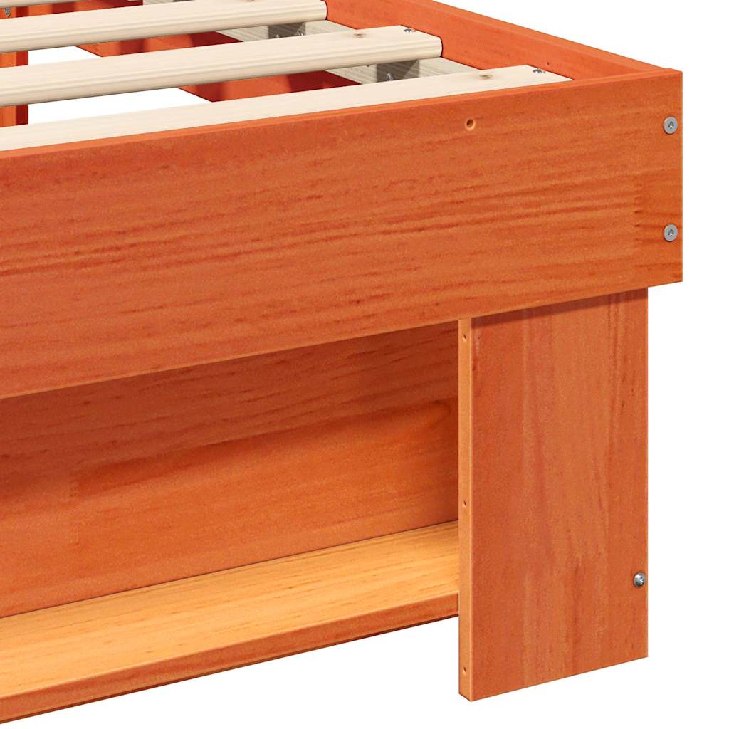 vidaXL Σκελετός Κρεβατιού Κερωτό καφέ 75 x 190 cm Στερεά ξυλεία πεύκου