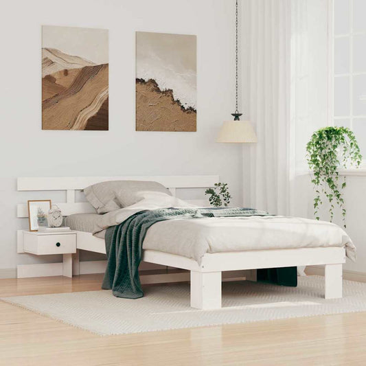 vidaXL Σκελετός Κρεβατιού Λευκό 90 x 200 cm Στερεά ξυλεία πεύκου