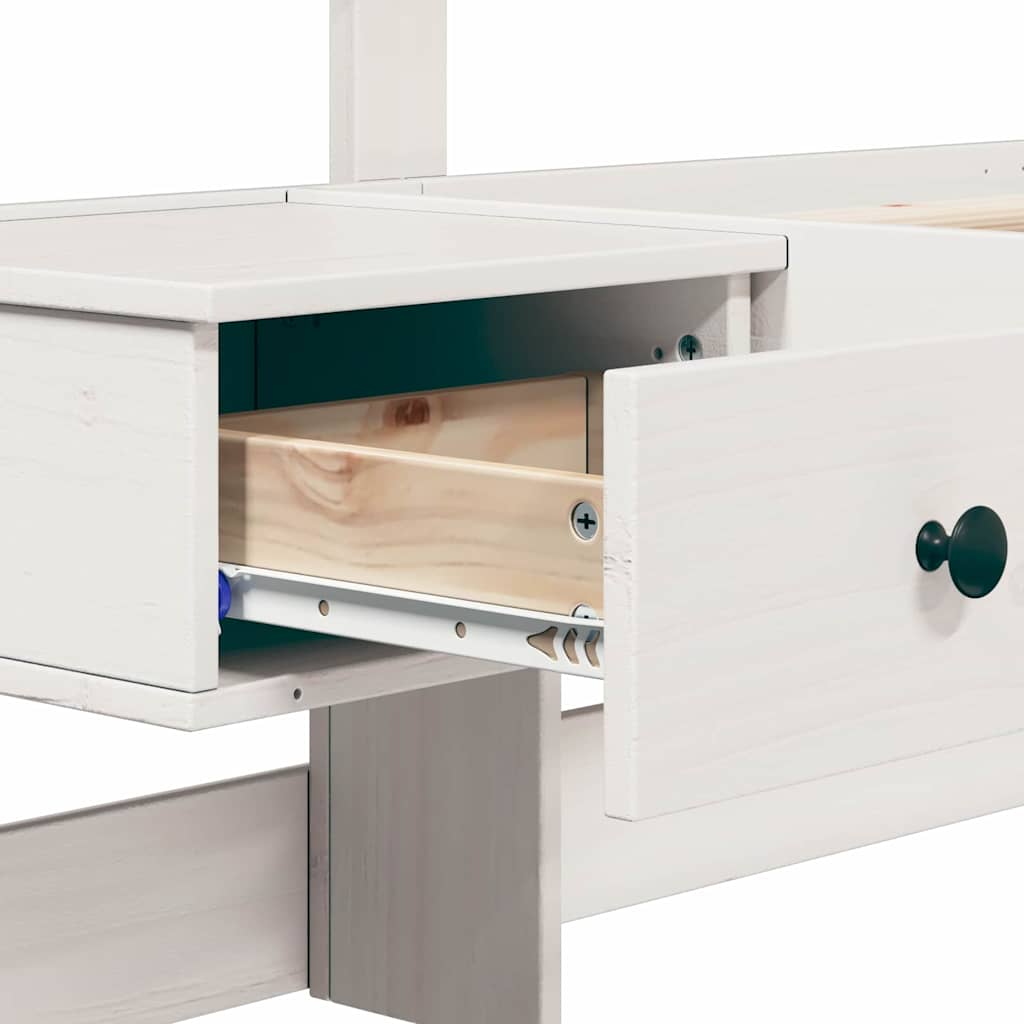 vidaXL Σκελετός Κρεβατιού Λευκό 80 x 200 cm Στερεά ξυλεία πεύκου